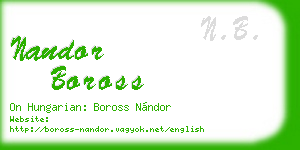 nandor boross business card